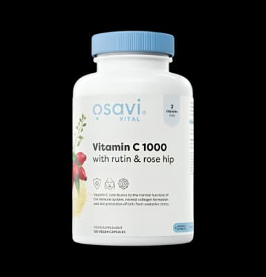 Vitamin C 1000mg med Rutin & Rose Hip 120 Veganska Kapslar