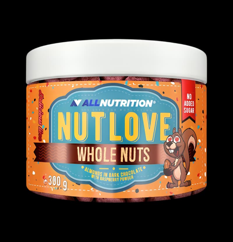 tbg_Allnutrition-Nutlove-Whole-Nuts-Almonds-in-Dark-Chocolate-with-Raspberry-Powder-300-grams