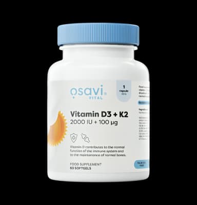 Vitamin D3 + K2 2000IU + 100µg 60 Mjuka Gelkapslar