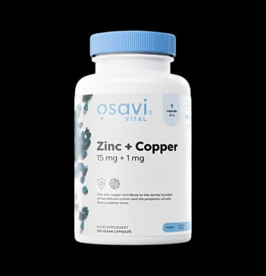 Zinc + Copper 15mg + 1mg 120 Veganska Kapslar