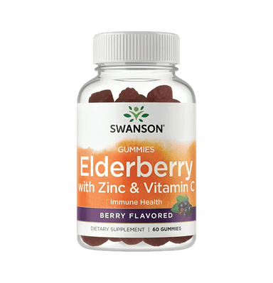 Elderberry Gummies with Zinc & Vitamin C, Berry 60 Gummitabletter