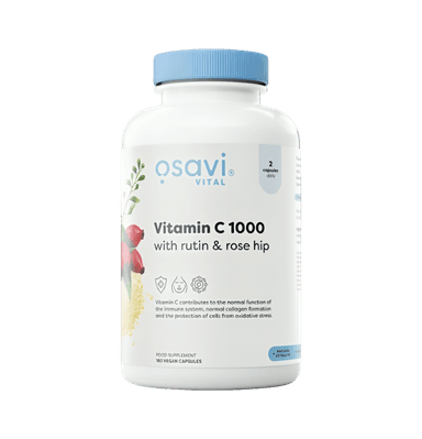 Vitamin C 1000mg with Rutin & Rose Hip 180 Veganska Kapslar