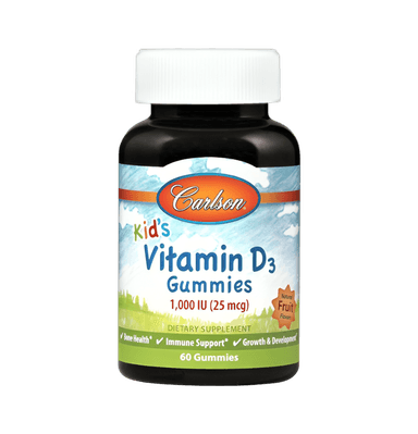 Kid's Vitamin D3 1000IU Natural Fruit 60 Gummitabletter
