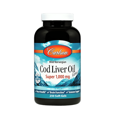Wild Norwegian Cod Liver Oil Gems 1000mg