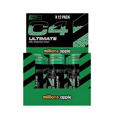C4 Ultimate Pre-Workout Millions Apple 12x60ml Shots