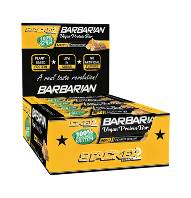 Barbarian Vegan Protein Bar Peanut Butter 12 x 40g Barer