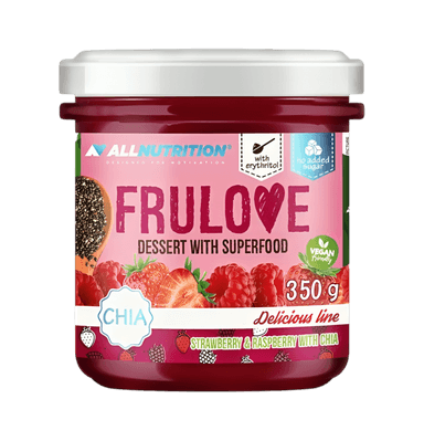 Frulove Dessert with Superfood, Strawberry & Raspberry with Chia