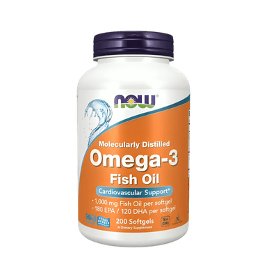 Omega-3 Fish Oil, Molecularly Distilled 200 Mjuka gelkapslar