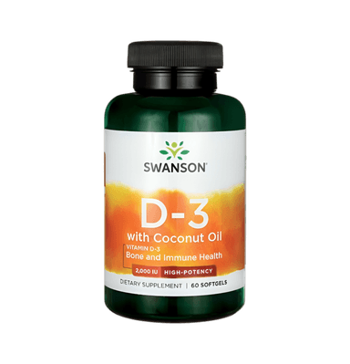 Vitamin D-3 with Coconut Oil 2000IU 60 Mjuka gelkapslar