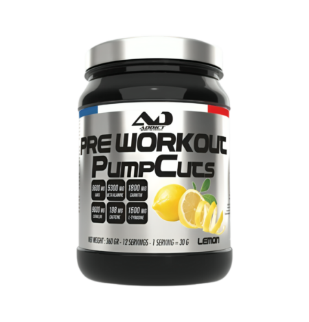Addict Sport Nutrition Pre Workout Pump Cuts, Lemon - 360g