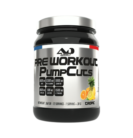 Addict Sport Nutrition Pre Workout Pump Cuts, Tropic - 360g