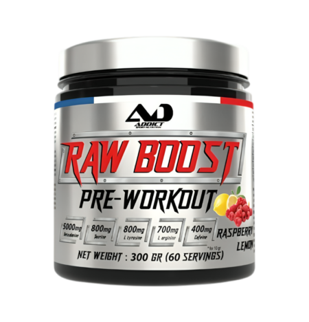 Addict Sport Nutrition Raw Boost Pre-Workout Raspberry Lemon 300g