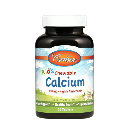 Carlson Labs Kid's Chewable Calcium 250mg Natural Vanilla 60 Tabletter