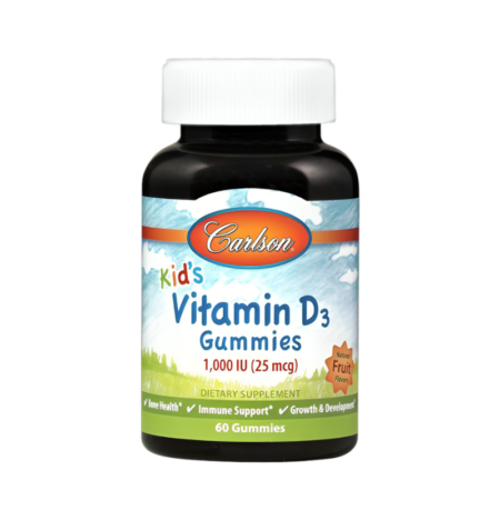 Carlson Labs Kid's Vitamin D3 1000IU Natural Fruit 60 Gummitabletter