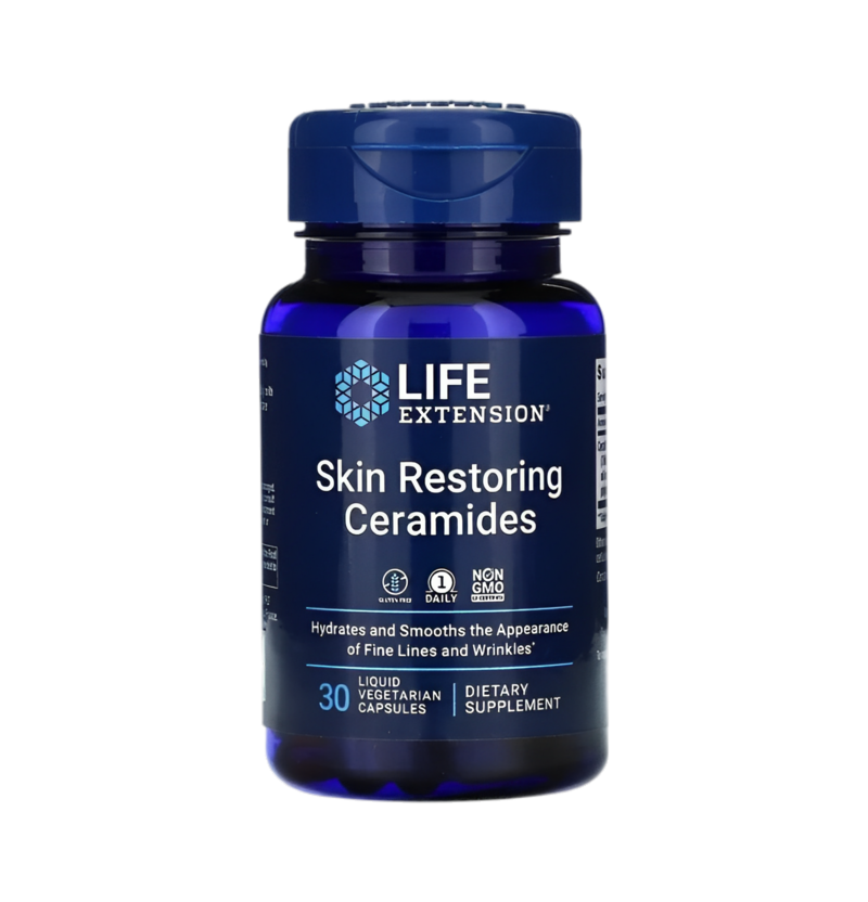 Life Extension Skin Restoring Ceramides 30 Flytande Vegetariska Kapslar