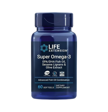 Life Extension Super Omega-3 EPA/DHA with Sesame Lignans & Olive Extract 60 Gelkapslar