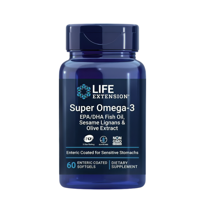 Life Extension Super Omega-3 EPA/DHA with Sesame Lignans & Olive Extract 60 Mjuka Kapslar