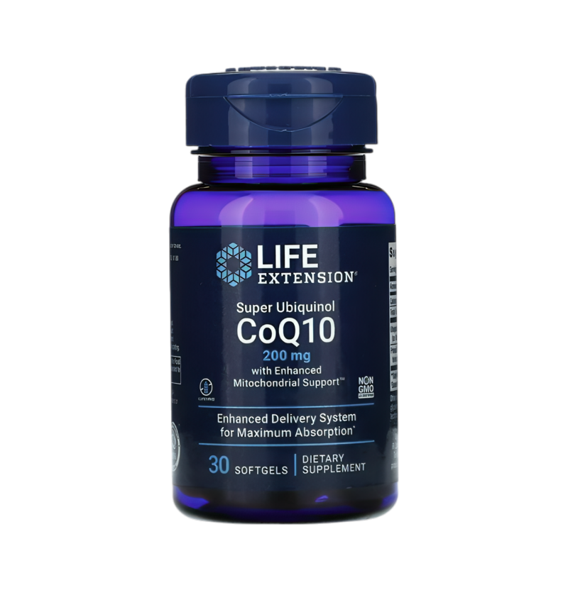 Life Extension Super Ubiquinol CoQ10 with Enhanced Mitochondrial Support 200mg 30 Mjuka kapslar