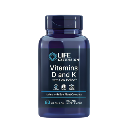 Life Extension Vitamins D and K with Sea-Iodine 60 Kapslar