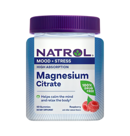 Natrol High Absorption Magnesium Citrate Raspberry 60 Gummitabletter
