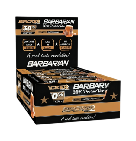 Stacker2 Europe Barbarian 30% Proteinbar, Chocolate Toffee - 12 x 45g