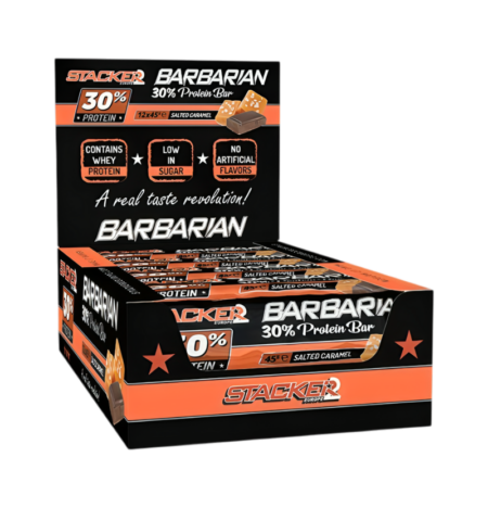 Stacker2 Europe Barbarian 30% Protein Bar, Salted Caramel 12 x 45g