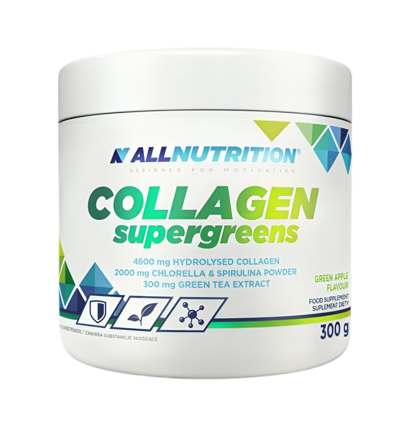 Allnutrition Collagen Supergreens, Green Apple 300g