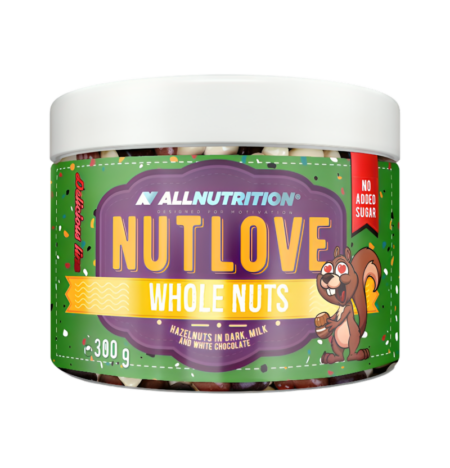 Allnutrition Nutlove Whole Nuts, Hazelnuts in Dark, Milk and White Chocolate 300g