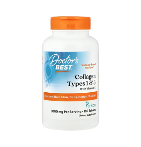 Doctor's Best Collagen Types 1 and 3 with Peptan and Vitamin C 3000mg 180 Tabletter