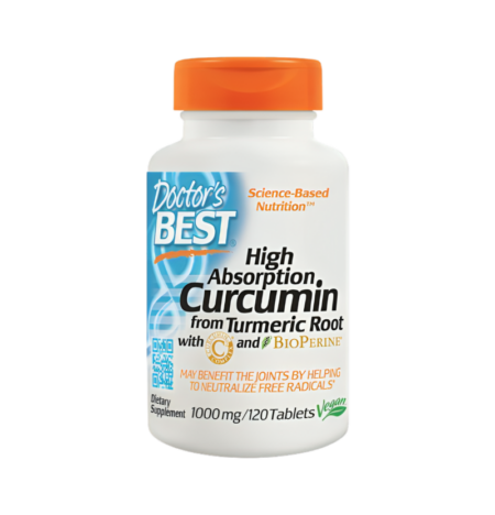 Doctor's Best High Absorption Curcumin From Turmeric Root with C3 Complex & BioPerine 1000mg 120 Tabletter