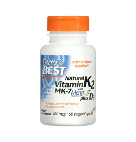 Doctor's Best Natural Vitamin K2 MK7 with MenaQ7 plus D3 180µg 60 Kapslar