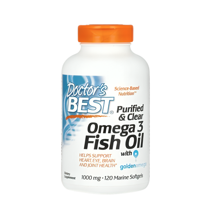 Doctor's Best Purified & Clear Omega 3 Fish Oil 1000mg 120 Mjukgelkapslar
