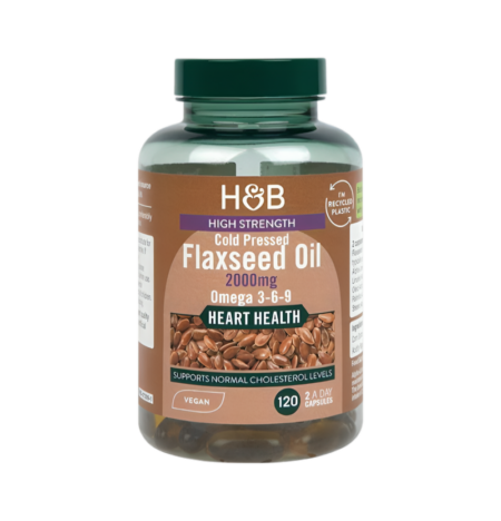 Holland & Barrett High Strength Cold Pressed Flaxseed Oil 2000mg 120 Kapslar
