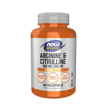 NOW Foods Arginine & Citrulline 120 Kapslar