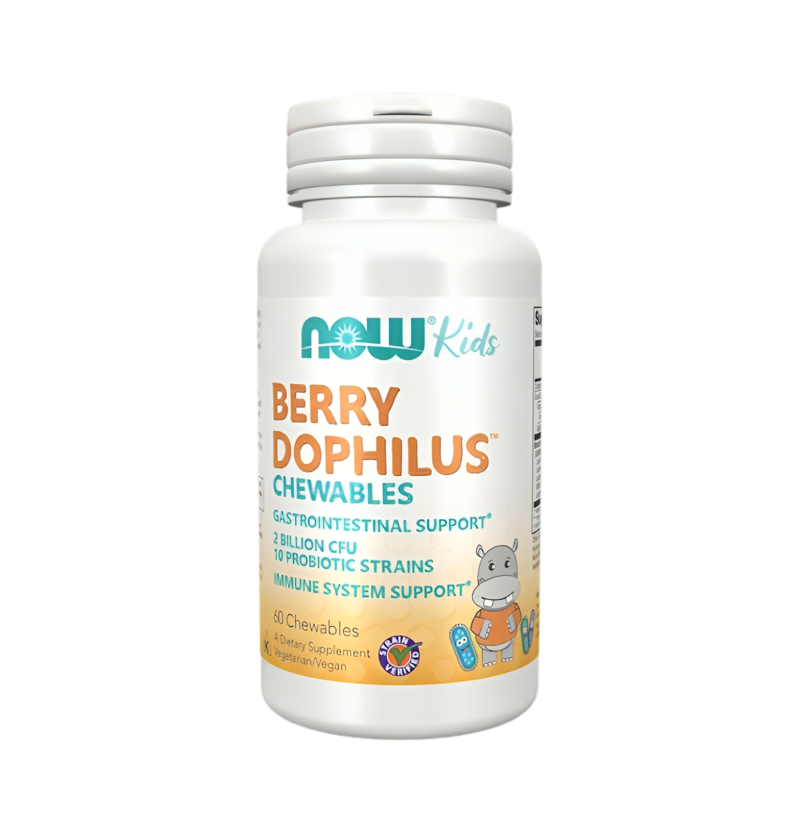 NOW Foods BerryDophilus Kids 60 Tuggtabletter