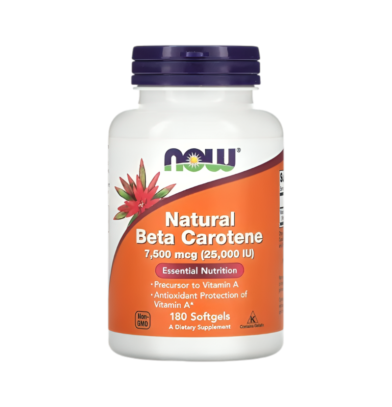NOW Foods Beta Carotene Natural 25000IU 180 Mjukgelkapslar