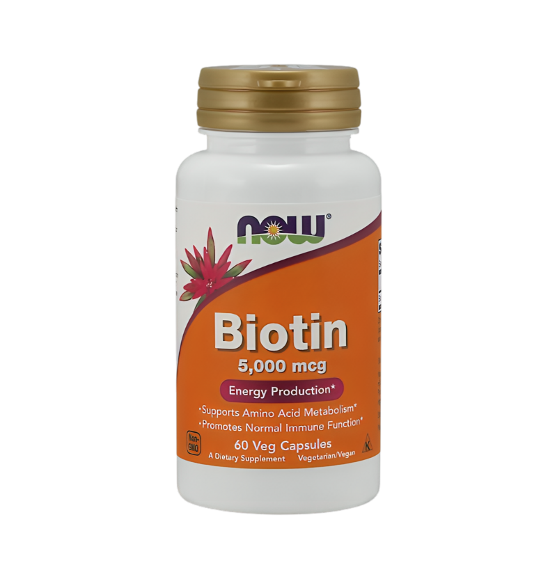 NOW Foods Biotin 5000µg 60 Vegetariska Kapslar