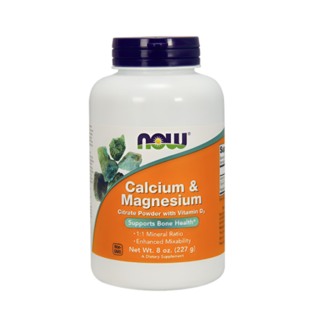 NOW Foods Calcium & Magnesium Citrate Powder with Vitamin D3 227g Pulver