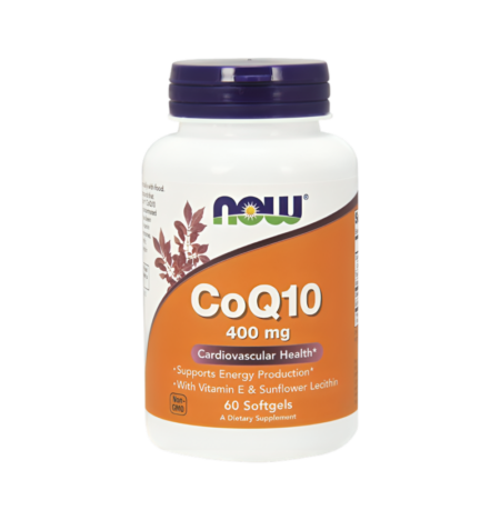 NOW Foods CoQ10 med Lecithin & Vitamin E 400mg 60 Mjuka Kapslar