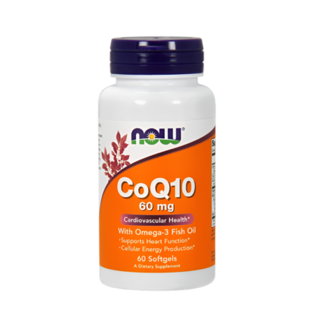 NOW Foods CoQ10 with Omega-3 60mg 60 Mjuka Gelkapslar