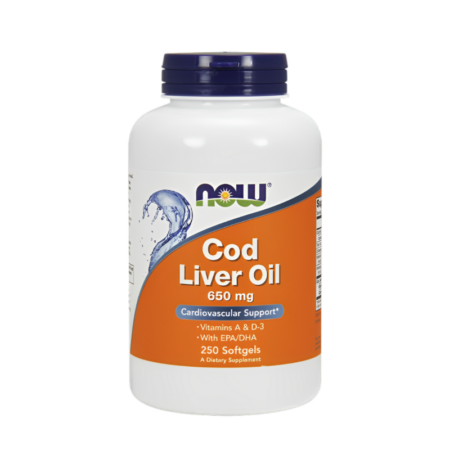 NOW Foods Cod Liver Oil 650mg 250 Kapslar