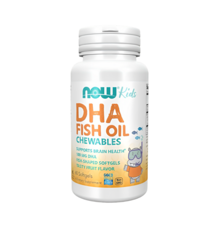 NOW Foods DHA Kids Fish Oil Chewables 100mg 60 Gelékapslar