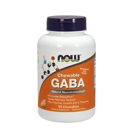 NOW Foods GABA with Taurine, Inositol and L-Theanine 90 Tuggtabletter