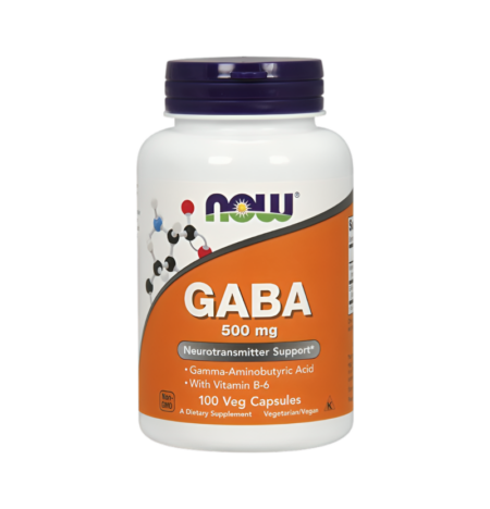 NOW Foods GABA med Vitamin B6 500mg 100 Kapslar