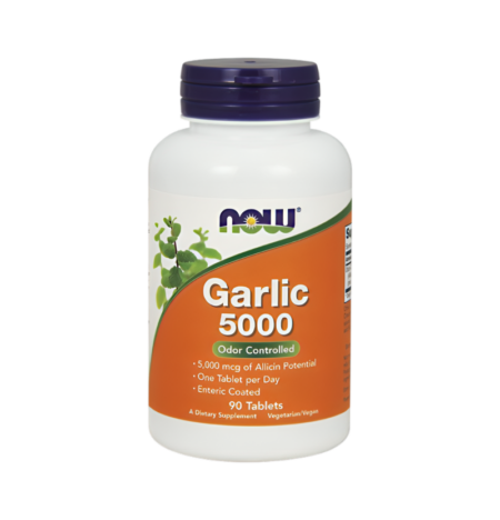 NOW Foods Garlic 5000 Odor Controlled 90 Tabletter