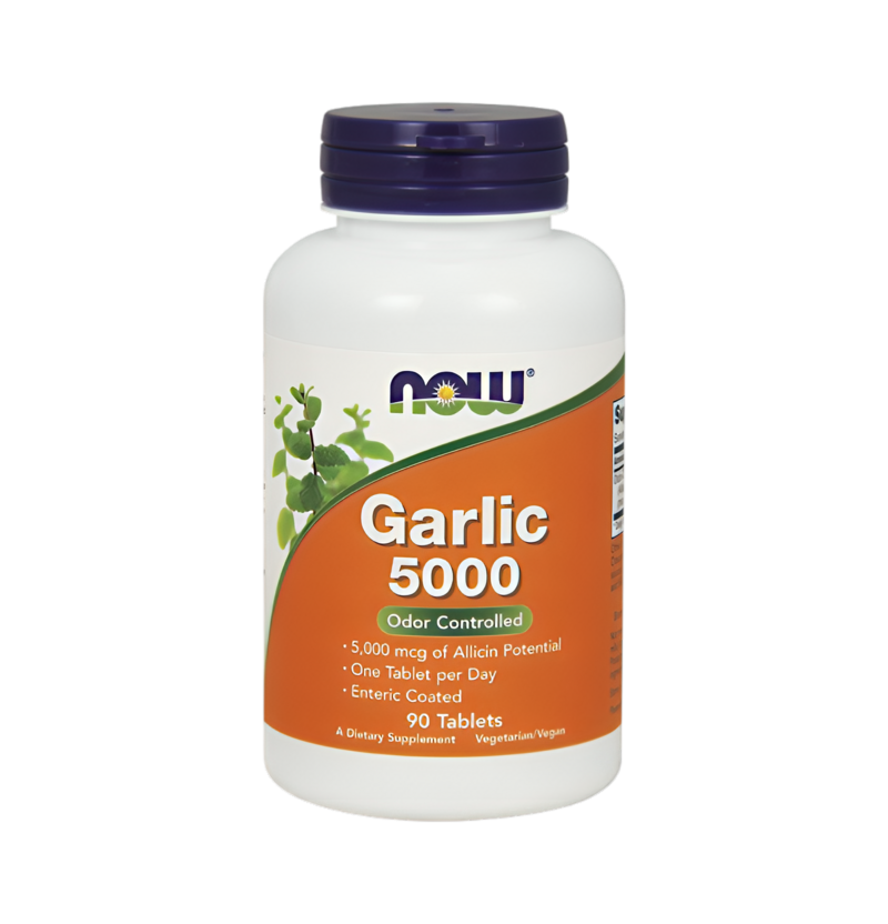 NOW Foods Garlic 5000 Odor Controlled 90 Tabletter
