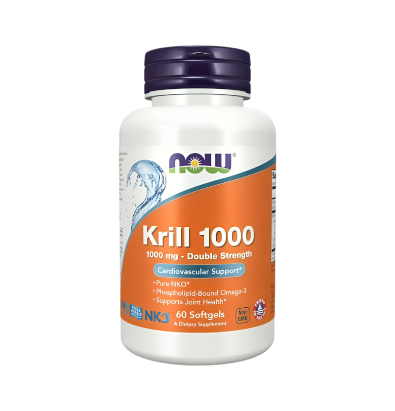 NOW Foods Krill Oil Double Strength 1000mg 60 Mjukgelkapslar