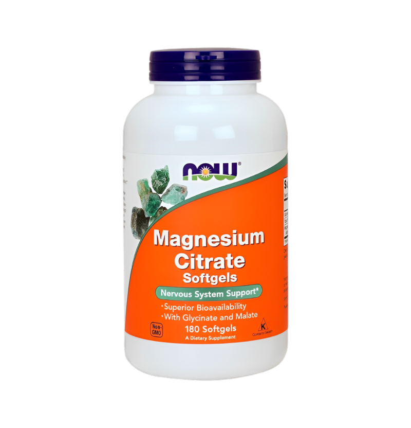 NOW Foods Magnesium Citrate 180 Mjukgelkapslar