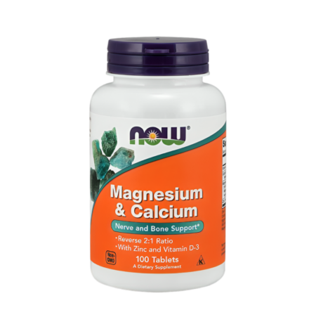 NOW Foods Magnesium & Calcium med Zinc och Vitamin D3 100 Tabletter