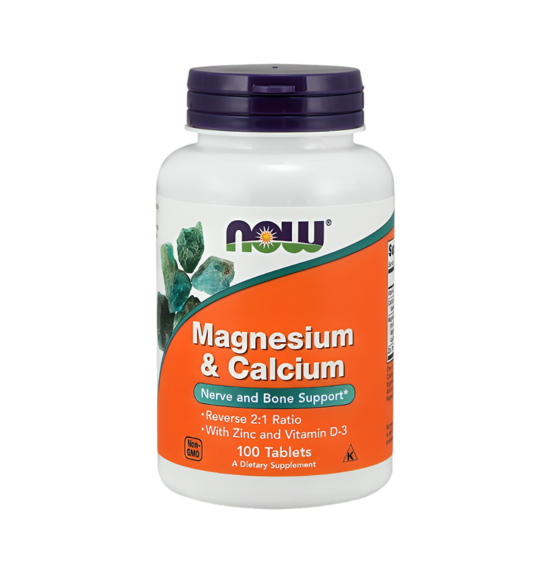 NOW Foods Magnesium & Calcium med Zinc och Vitamin D3 100 Tabletter